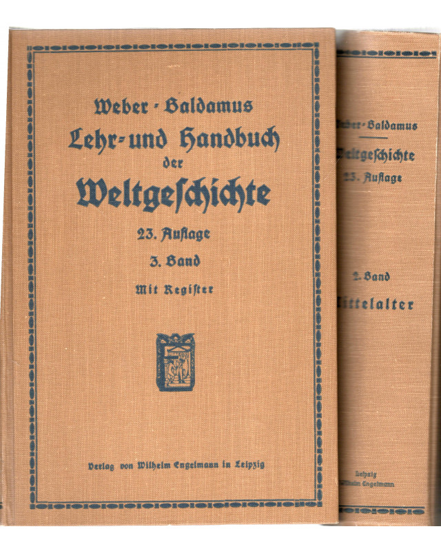 Lehr- und Handbuch der Weltgeschichte - 2. Band: Mittelalter / 3. Band: Neuere Zeit.  - 23 Auflage - mit Register