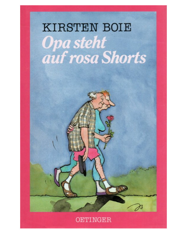 Opa steht auf rosa Shorts